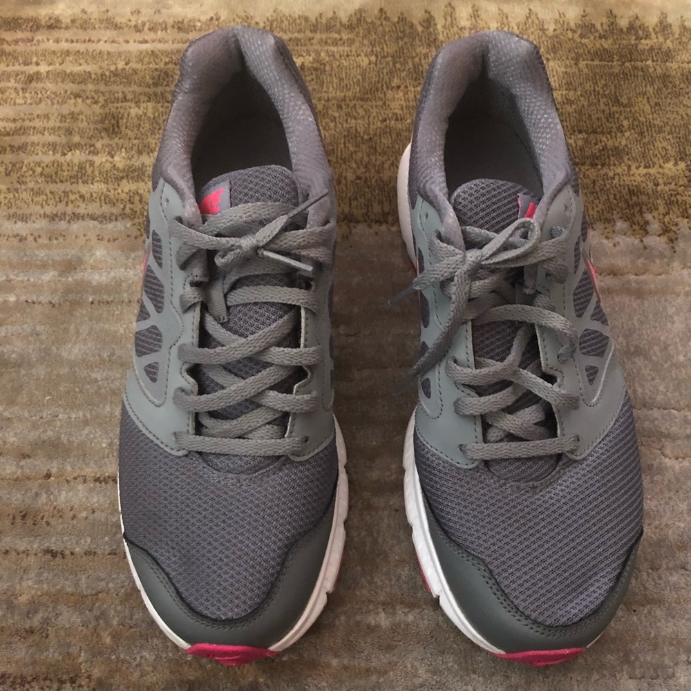 Grey and pink nike shoes